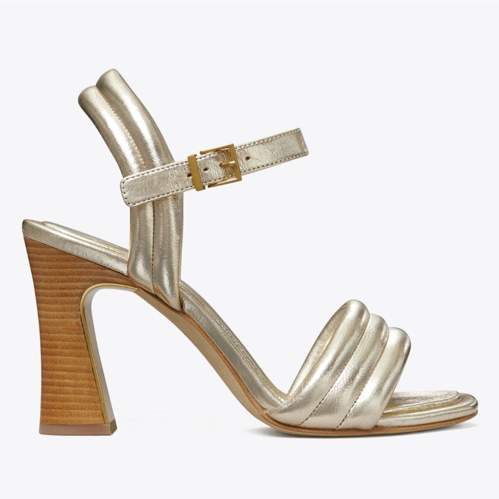Tory Burch Gold Puffy Heels